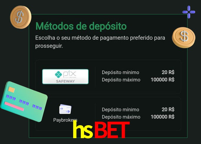 O cassino hsbet oferece uma grande variedade de métodos de pagamento